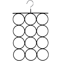 Songmics – Corbatas Pañuelos Percha (42 x 25 cm anillos 8-5 cm Negro- Metal
